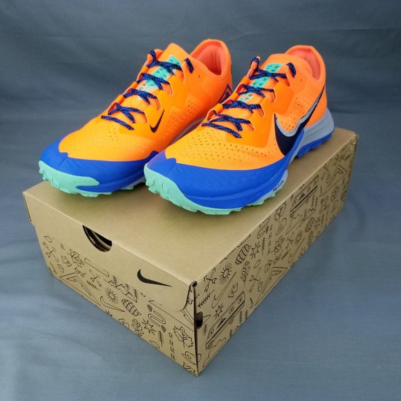 Nike Air Zoom Terra Kiger 7 Trail Mens Running Orange Blue CW6062 800 Sizes 9-13 - Picture 9 of 9